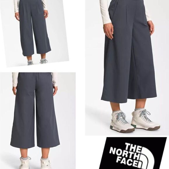 The North Face Gray Relaxed Fit Standard Wide Leg Pants. NWT! Size 10 - Picture 1 of 15